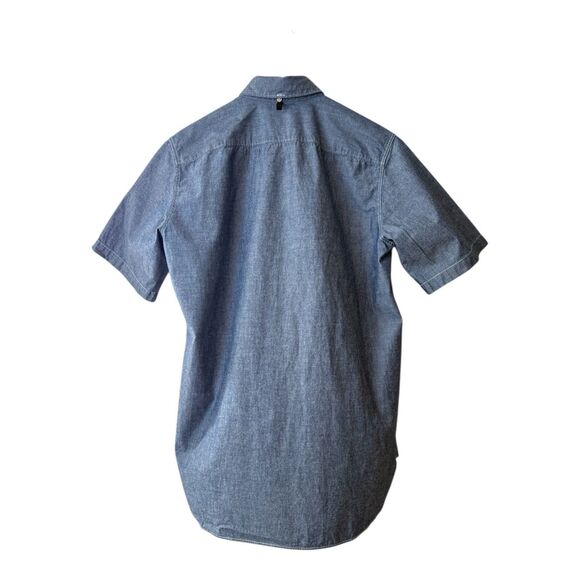 Rag & Bone Standard Issue Blue Chambray Short Sleeve Button Shirt Mens SZ Small - Picture 2 of 8